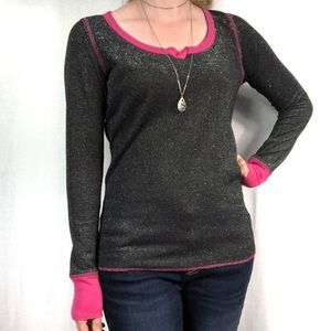 Steve Madden Lurex Long Sleeve Tee